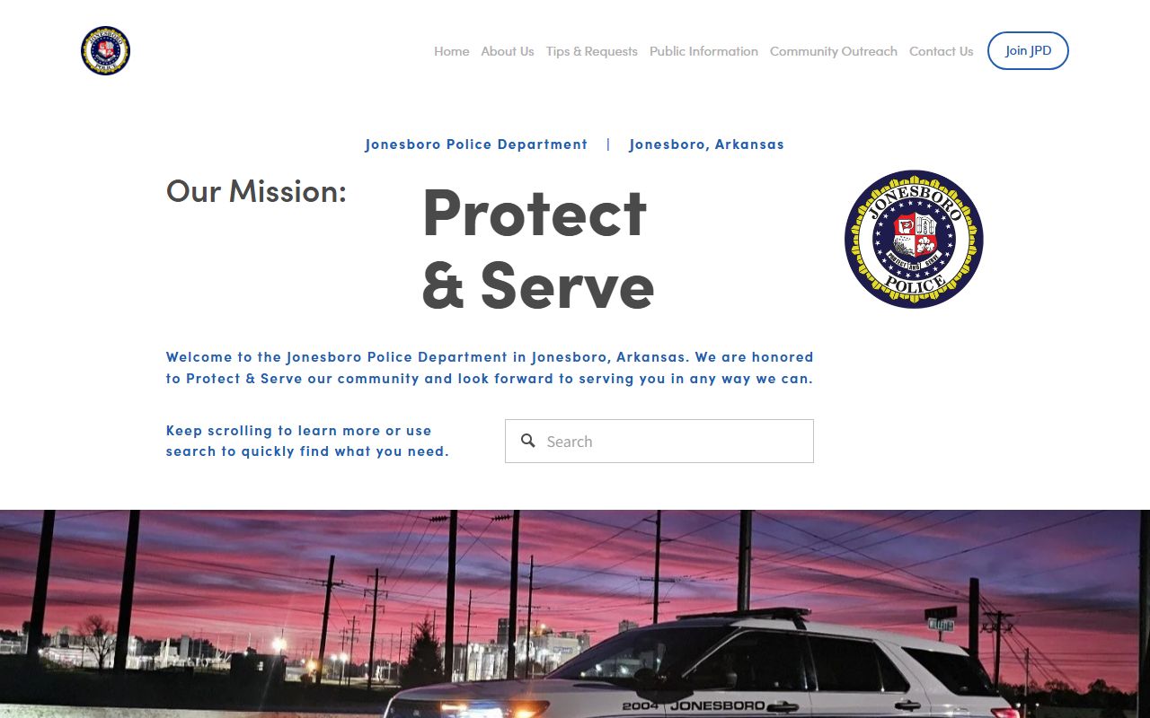 Jonesboro Police Department website for Jonesboro warrant records