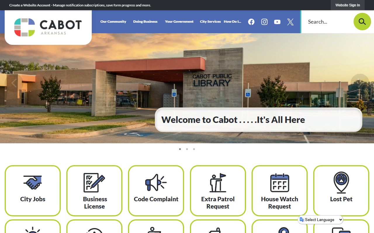 Cabot Police Department portal for Cabot warrant records
