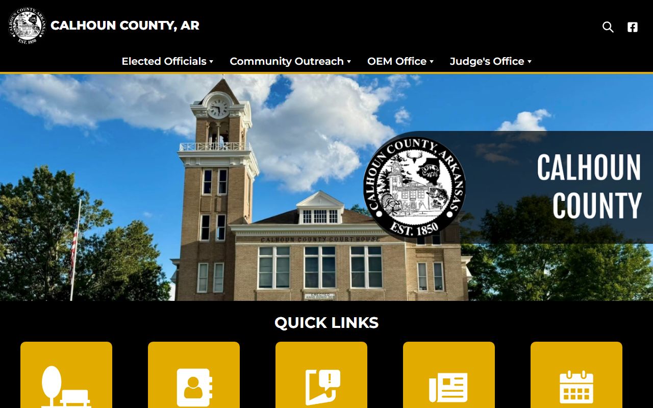 Calhoun County warrant records  -  county government page