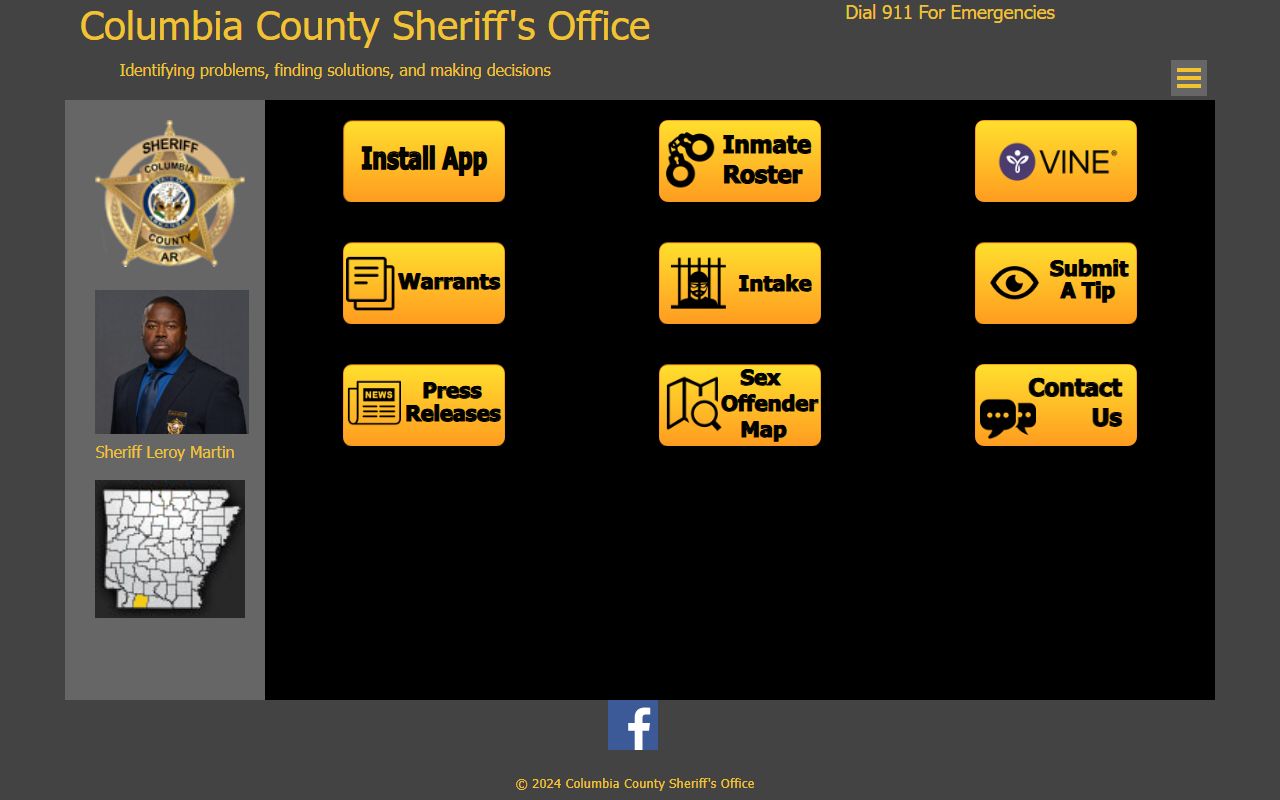 Columbia County warrant records  -  Sheriff's Office homepage