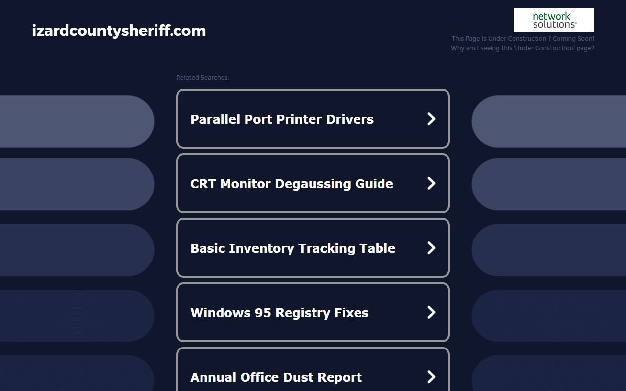 Izard County Sheriff Office website for warrant records