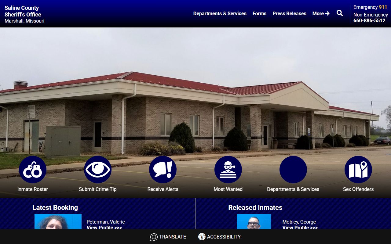 Saline County Sheriff's Office site for Saline County warrant records