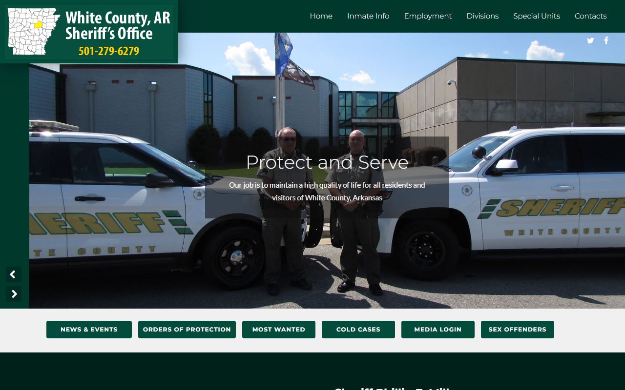 White County Sheriff's Office site for warrant records
